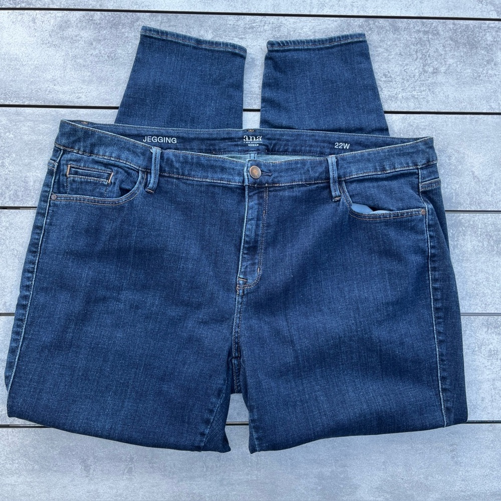 A New Approach Woman 22W Denim Jegging Dark Wash Stretch Skinny Jeans